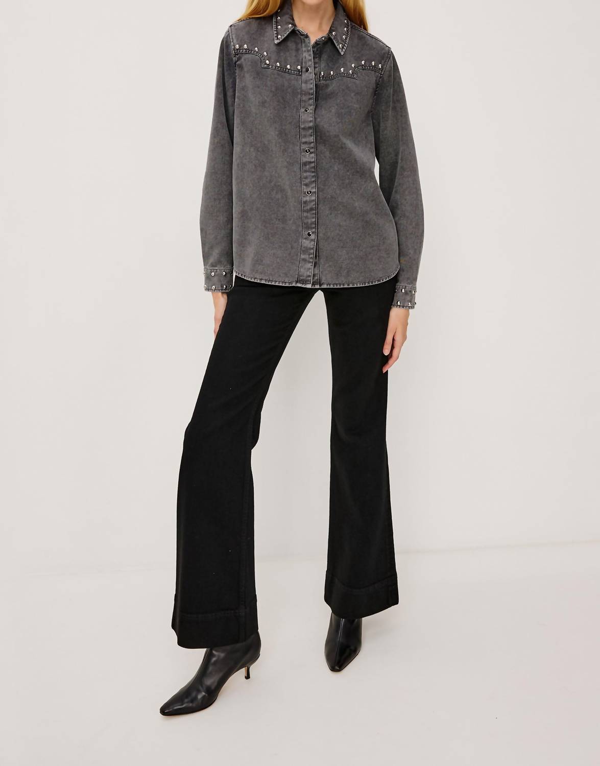 Rails Vinea Button Up in black - women's long sleeve top