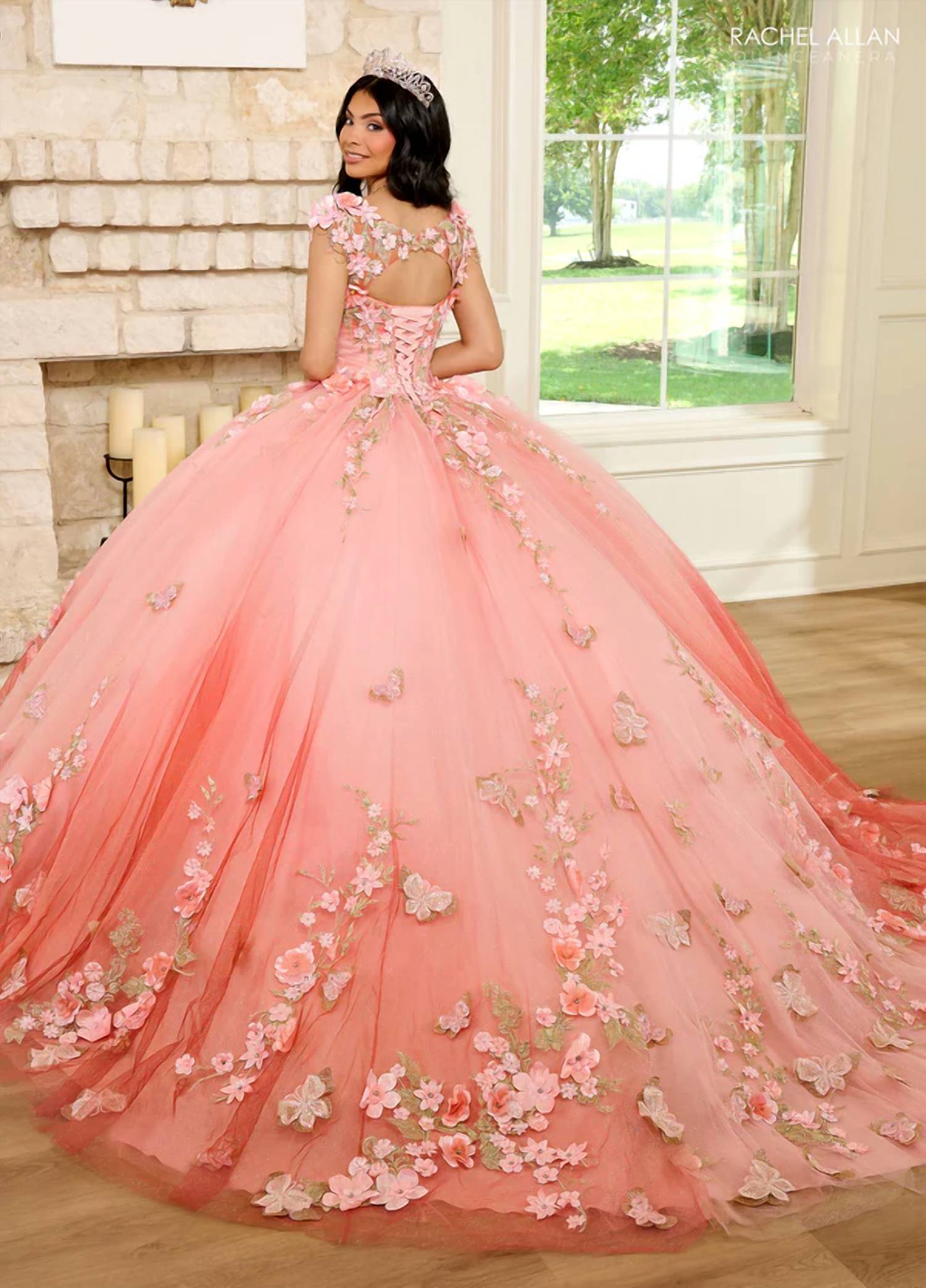 Rachel Allan - Floral Applique Ball Gown