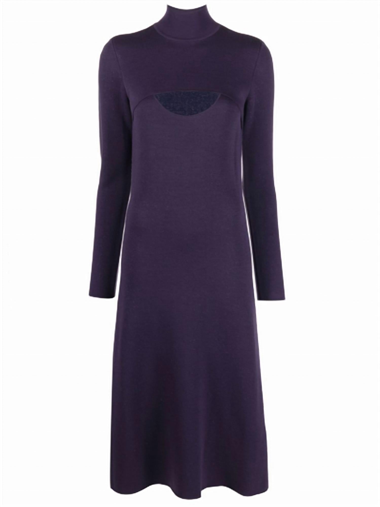 Salvatore Ferragamo - Women's Lamé Wool Midi Dress
