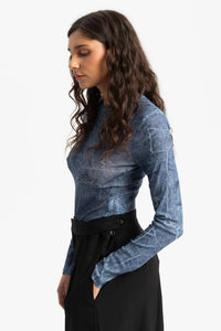 Ganni - Long Sleeve Crewneck Blouse