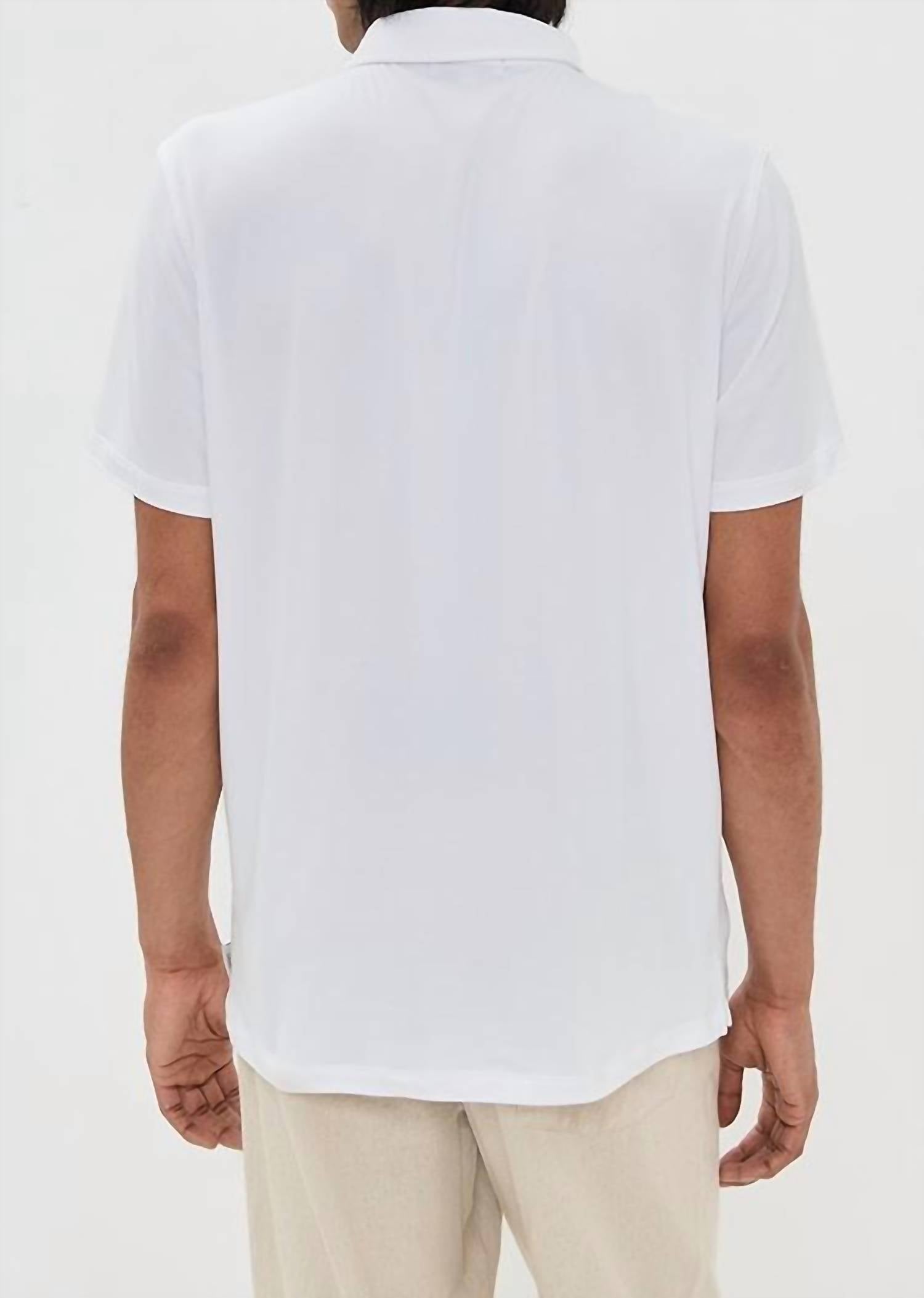 onia Sun Stretch Jersey Polo Shirt in white - men's shirt - view 4