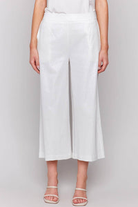 CHARLIE B Pull-on Foil Linen Pants With Pockets in champagne - women's pants - detail view