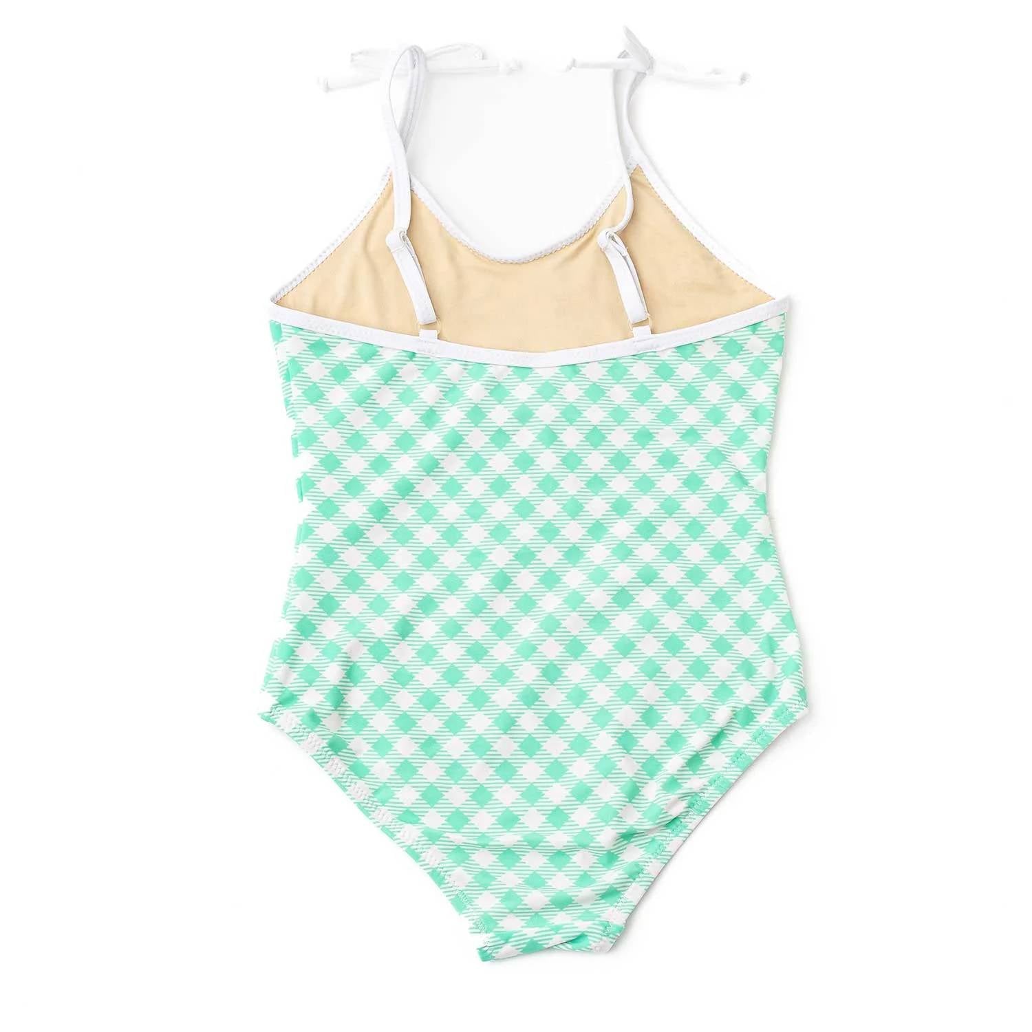 Shade Critters - Girl's Daisy Stripe Sequin One Piece Swimsuit