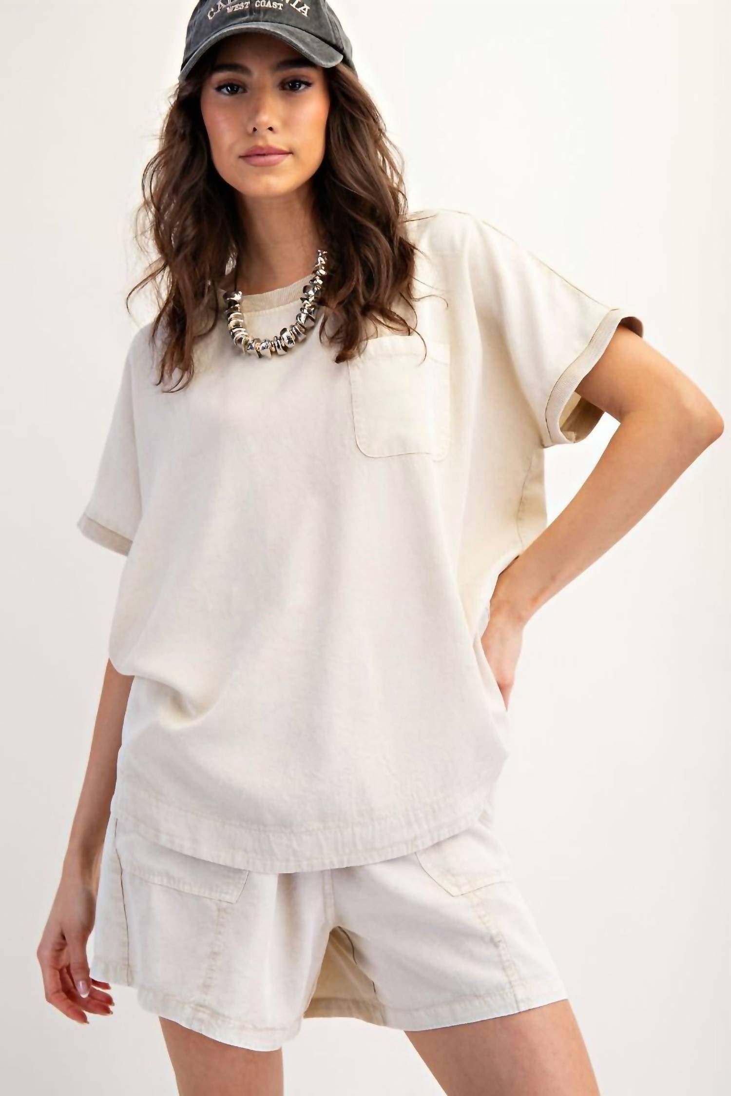 Easel - Mineral Washed Pull-on Shorts