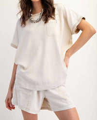 Easel - Mineral Washed Pull-on Shorts