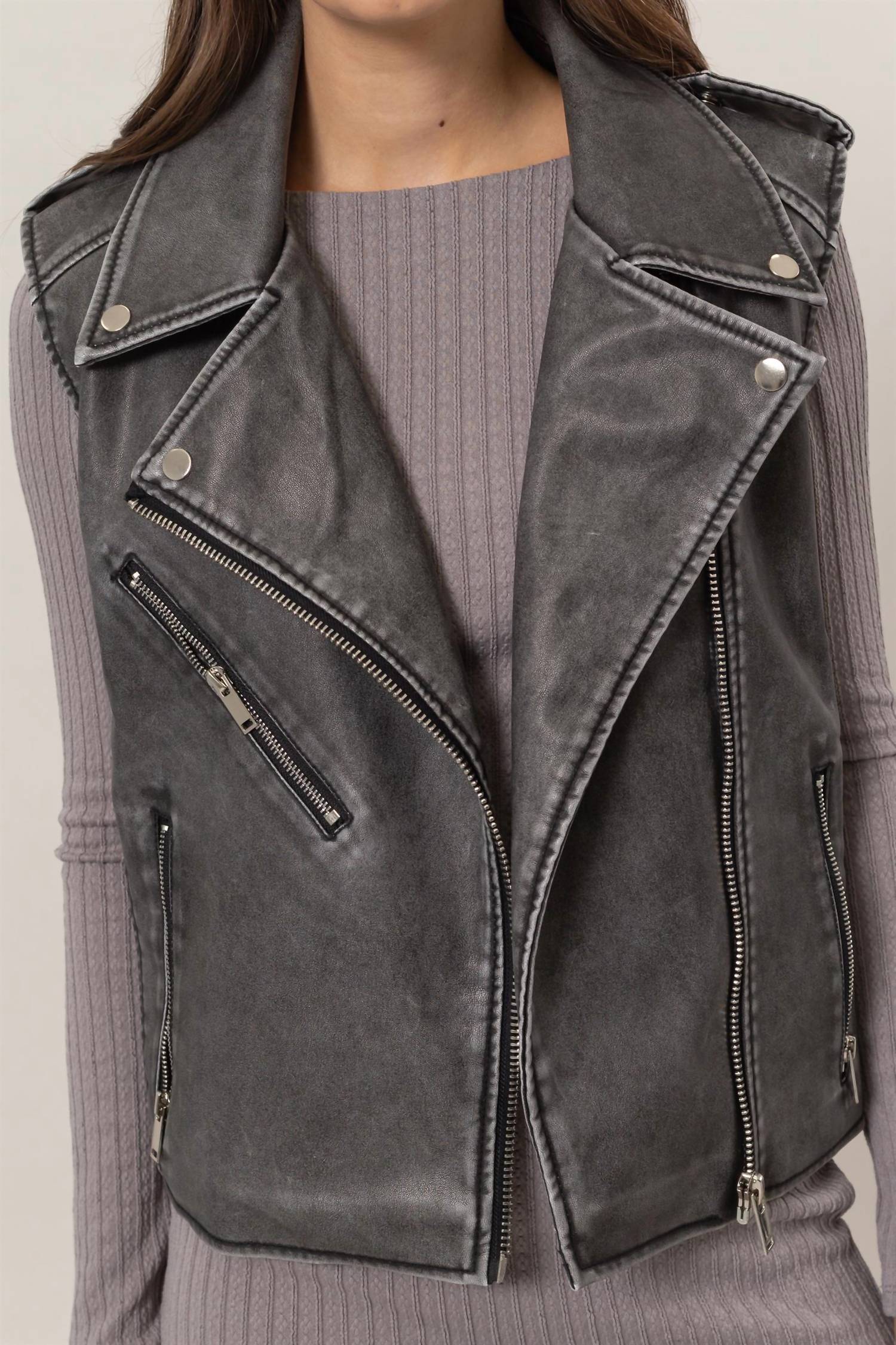 Hyfve - Washed Moto Vest
