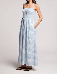 Velvet By Graham & Spencer - Senara Watercolor Stripe Smocked Maxi Dress