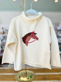 Claver by Acvisa Kids Roll Neck Sweater in horse - kids' sweater