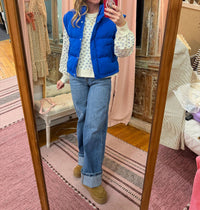 Very J - Mock Neck Casual Puffer Vest