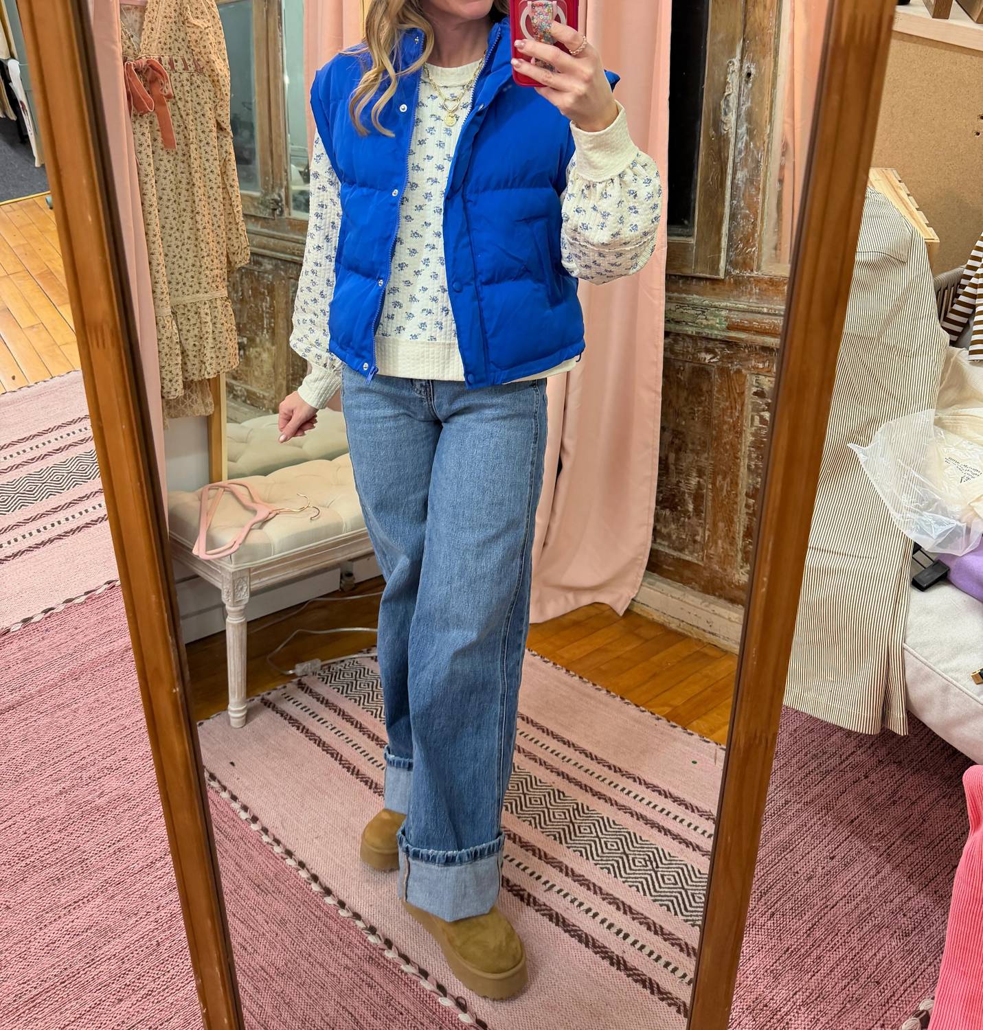 Very J - Mock Neck Casual Puffer Vest