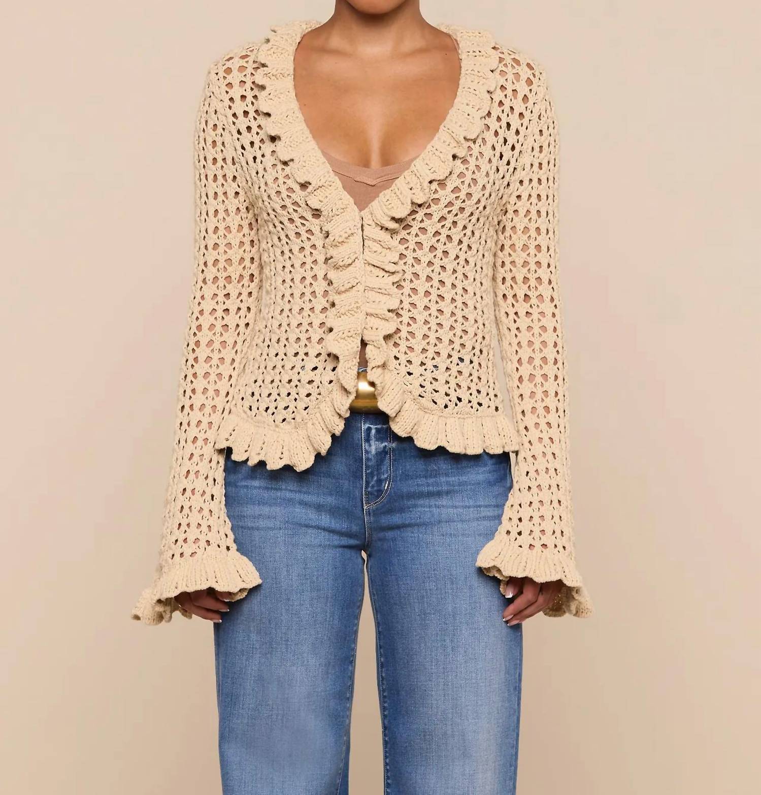 L'Agence - Solaris Crocheted Cardigan