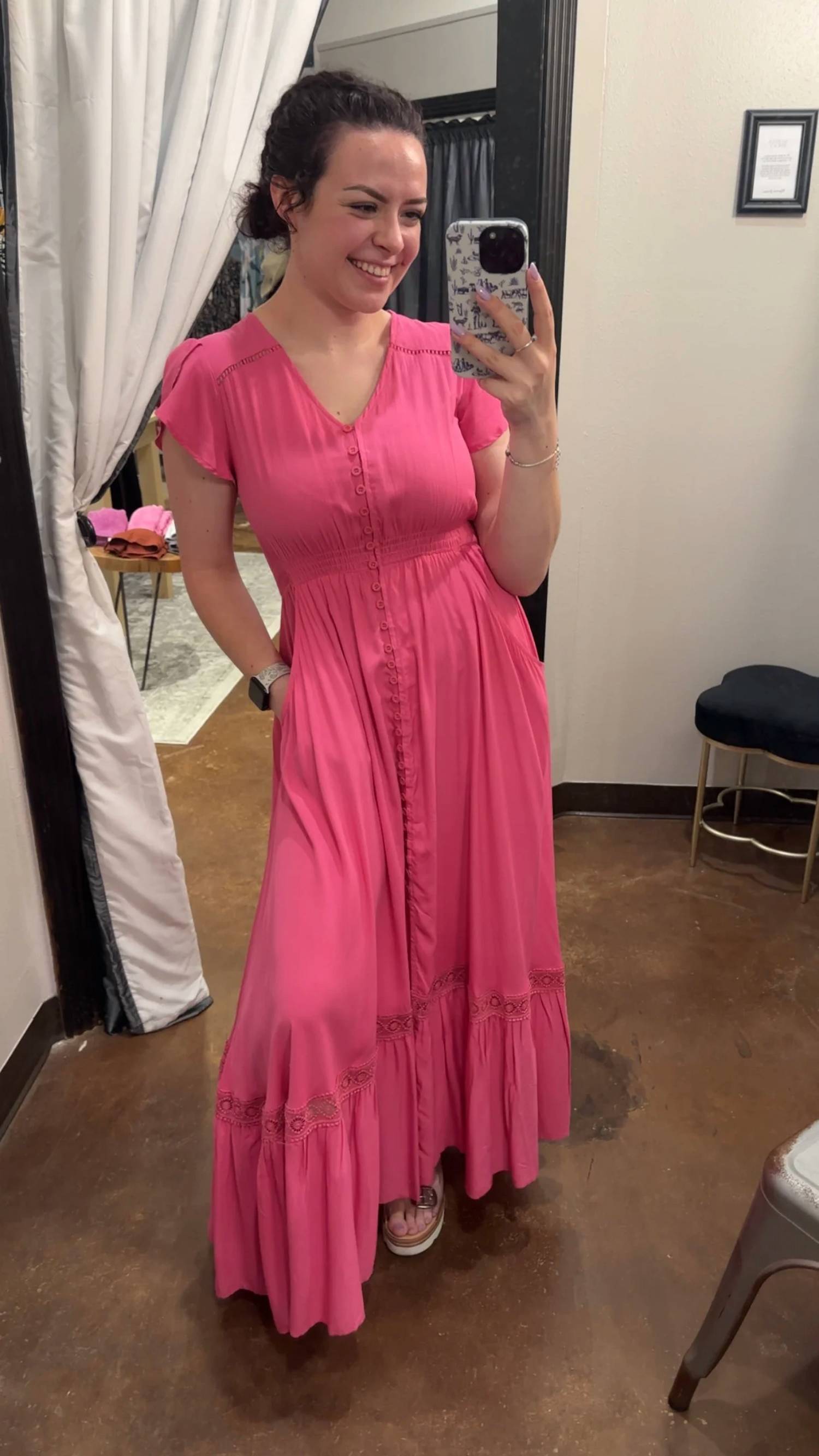 Papillon - Solid Lace Inset Maxi Dress