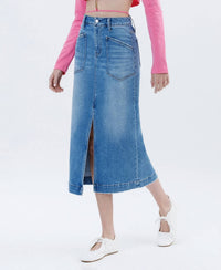 Vervet By Flying Monkey - High Rise Utility Midi Skirt