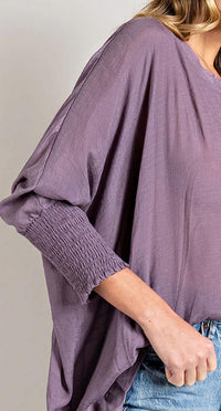 Ee:Some - Dolman With Smocked Cuffs Top