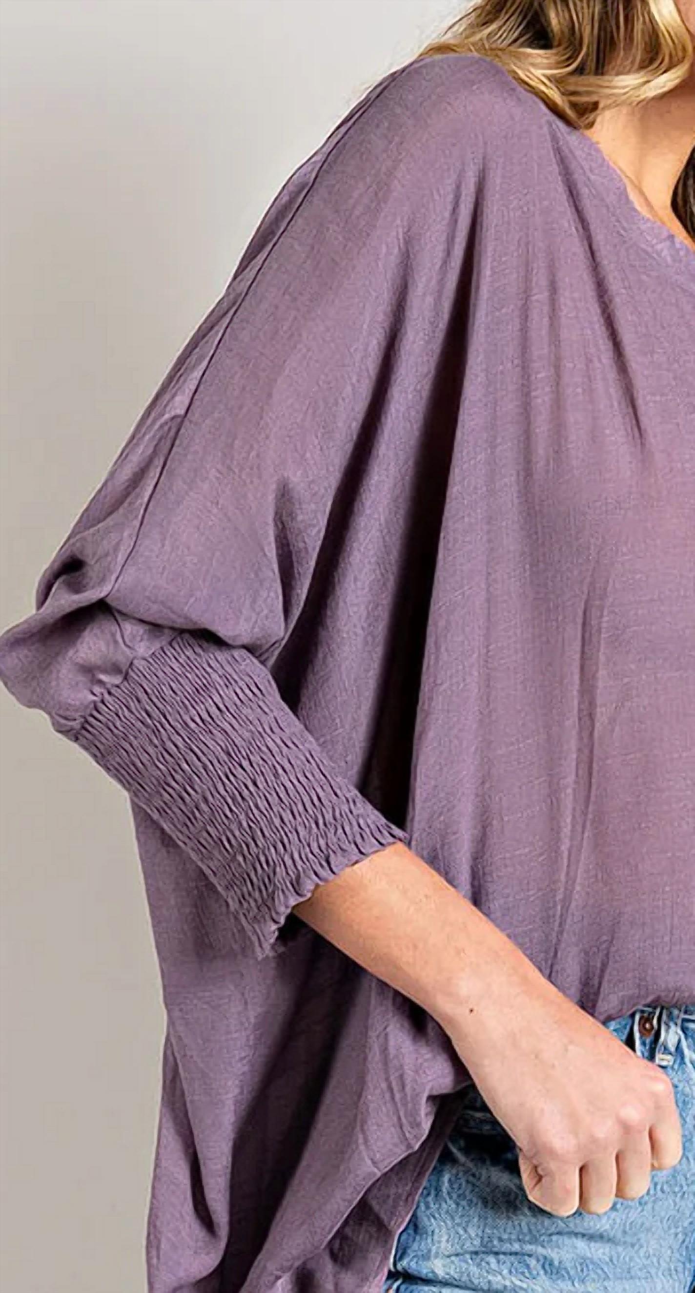 Ee:Some - Dolman With Smocked Cuffs Top