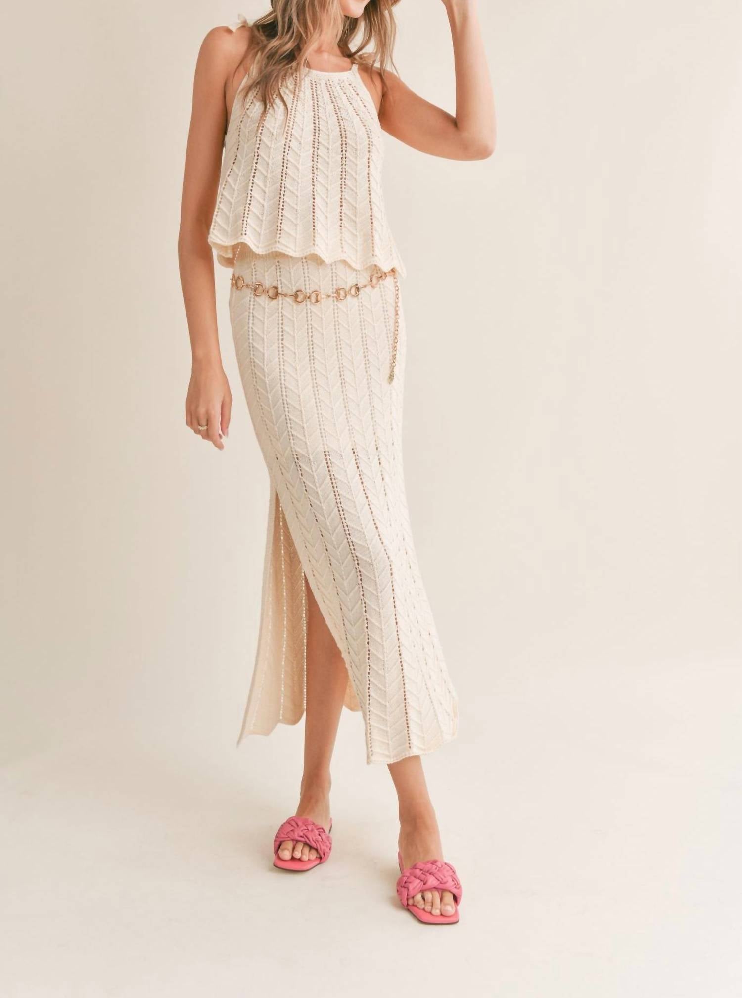 Sadie & Sage - Baby Chevron Pointelle Sweater Tank