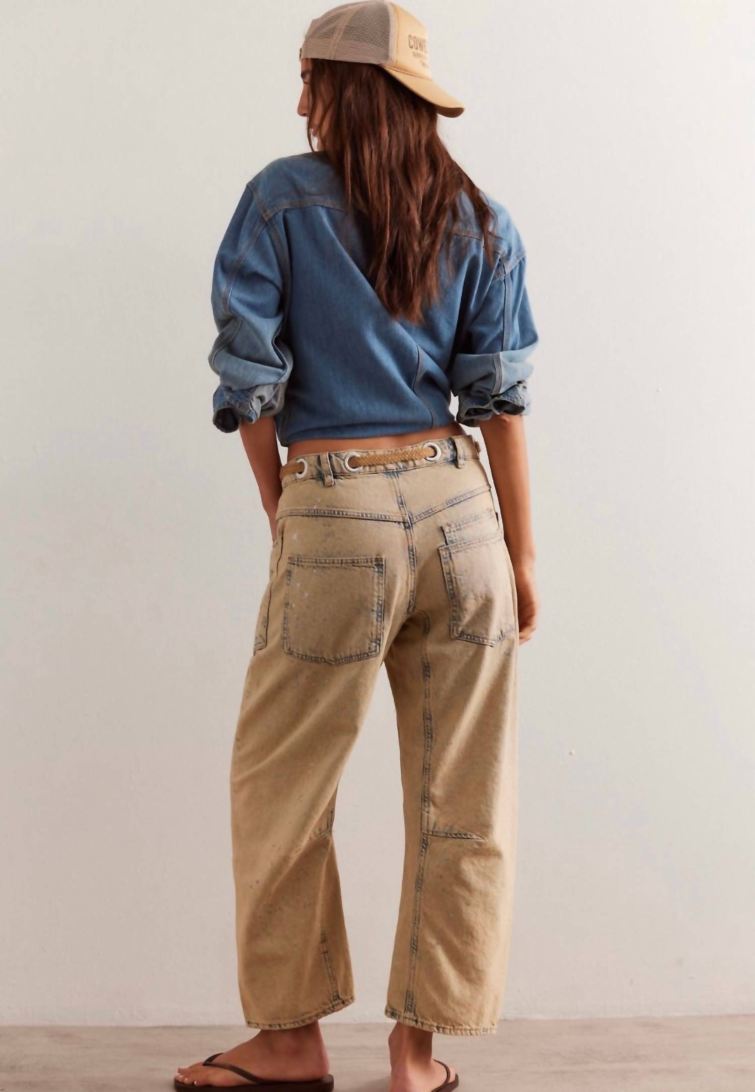Free People - Moxie Low Slung Pull-on Barrel Jeans