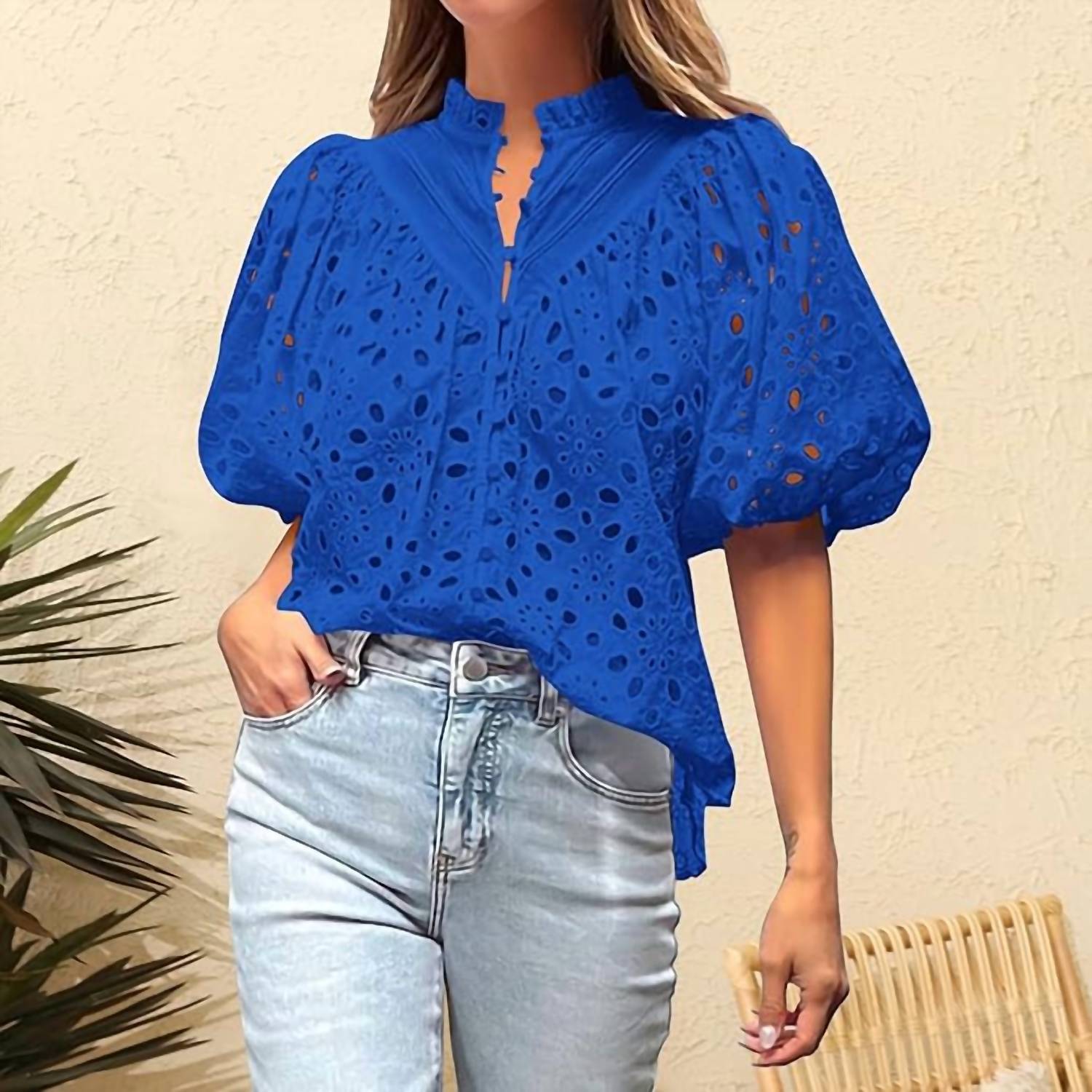 Top It Off - Tonya Eyelet Top