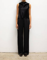 LESET Barb Shell Sleeveless Top in black - women's blouse - detail view