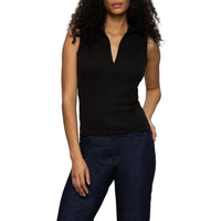 Sanctuary - Sleeveless Zip Mock Neck Top