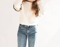 Buttermelon - Ruffled Shoulder Knitted Sweater