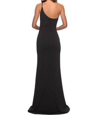 La Femme - One-shoulder Jersey Gown