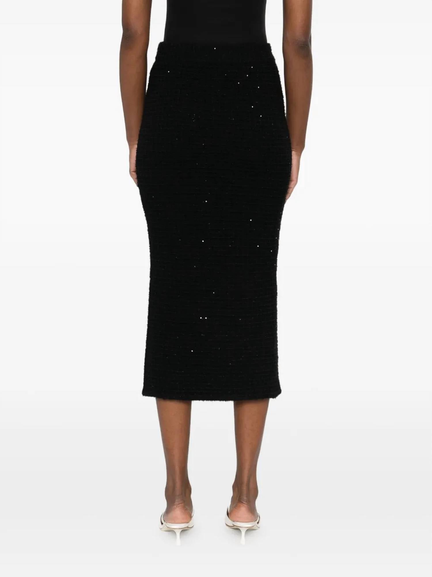 Self-Portrait - Textured Knit Midi Skirt