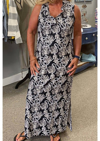 Lulu-B - Ruffle V-neck Maxi Dress