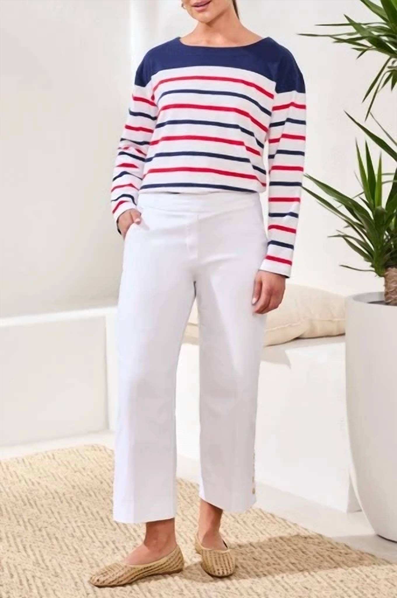 Tribal - Flatten It Pull On Capri With Snap Vent