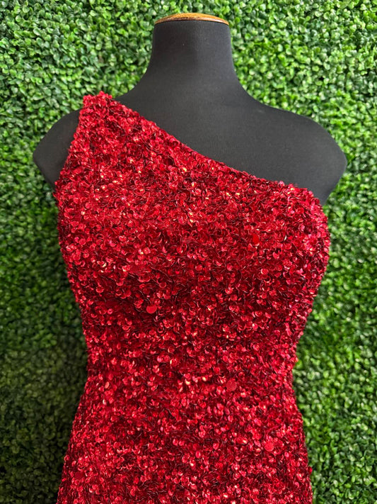 Sherri Hill - Women's One Shoulder Short Sequin Dress