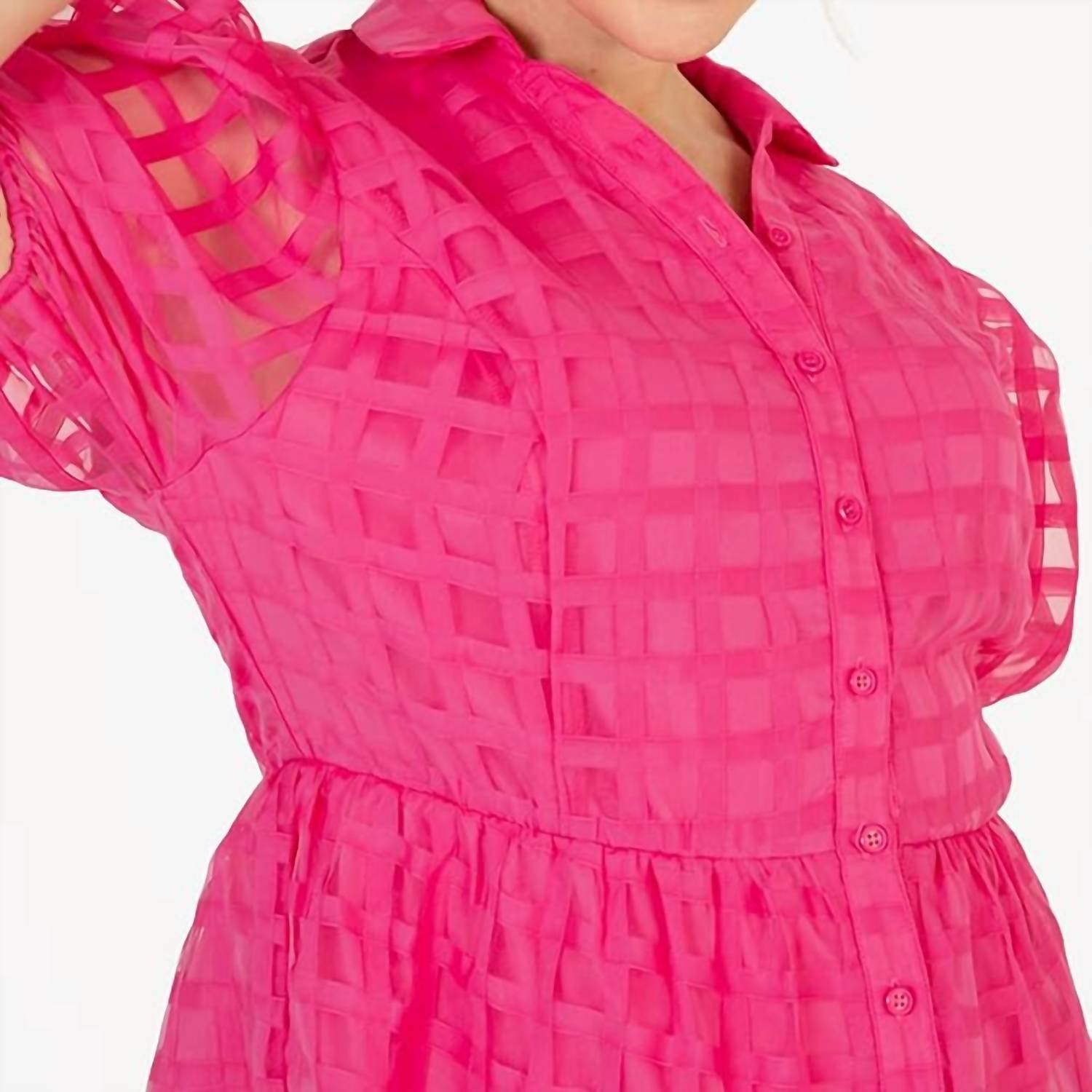 Jade Puff Sleeve Tiered Maxi Dress in pink - women's dress - alternate view