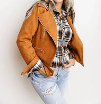 Ampersand Ave - Vegan Suede Moto Jacket