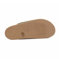 INTENTIONALLY BLANK Women's Agatha Brushed Suede Slip On Mules in khaki - women's shoe - detail view