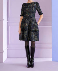 Talbot Runhof - SEQUID TWEED DRESS