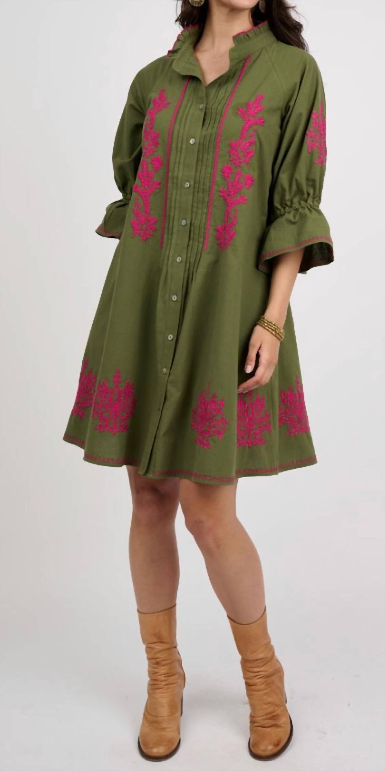 Uncle Frank - Embroidered Fit & Flare Dress