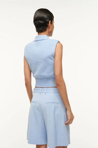 STAUD Long Luisa Short in periwinkle - women's shorts - detail view