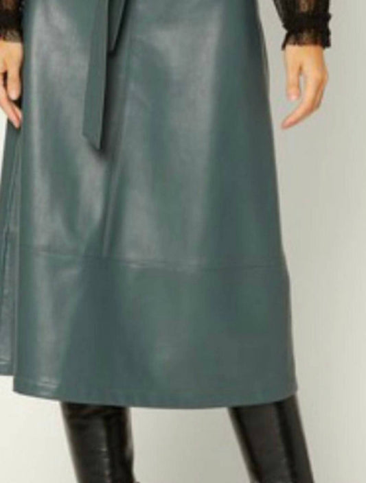 Current Air - High Waist Pleather Midi Skirt