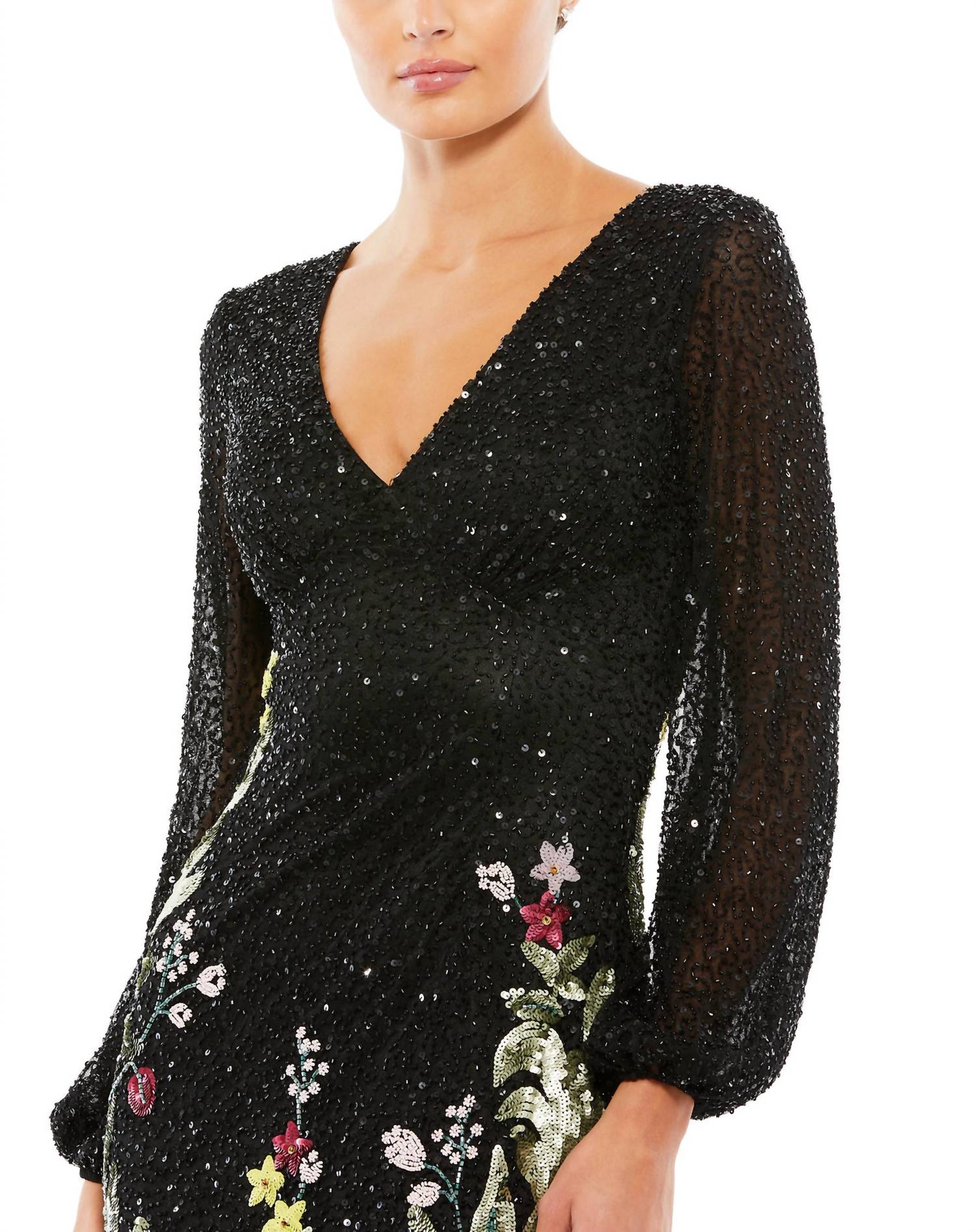 Mac Duggal - Long Sleeve Floral skirt