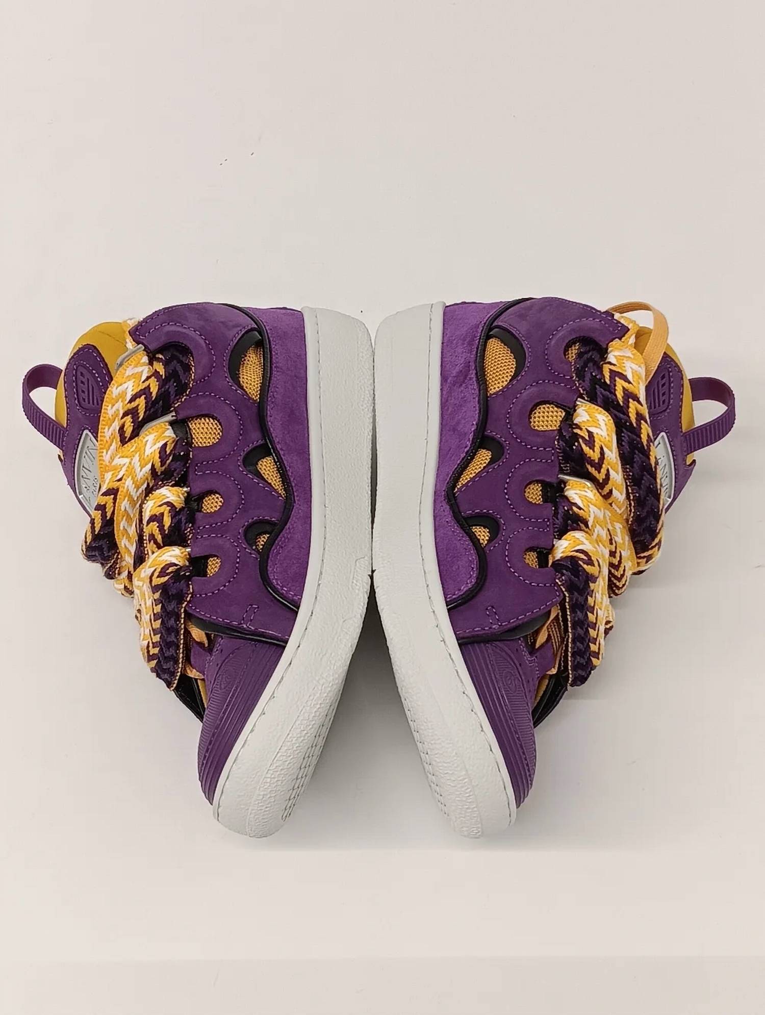 LANVIN Women's Curb Chunky Low Top Sneakers in purple yellow - women's sneaker - view 5