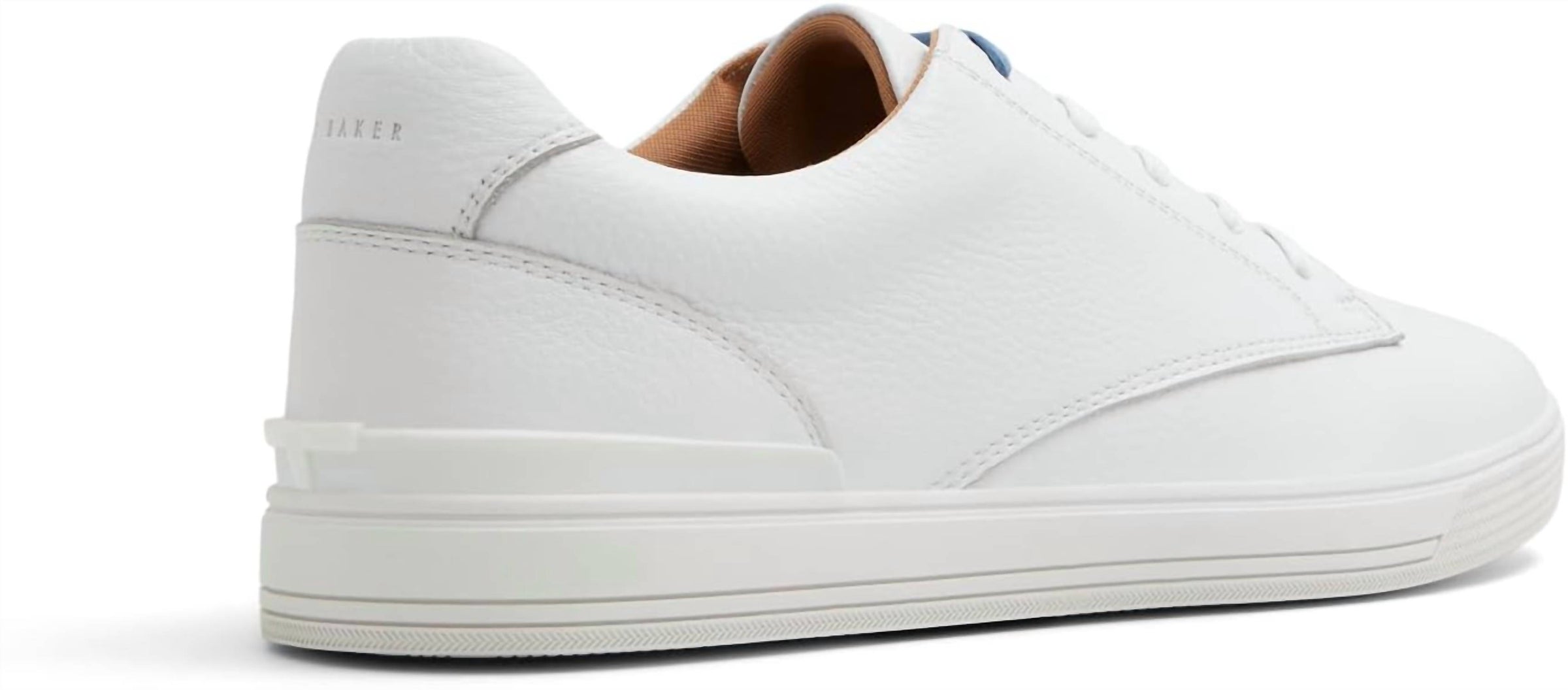 Ted Baker - Men's Brentford Sneaker, White Leather Lace Up Shoes
