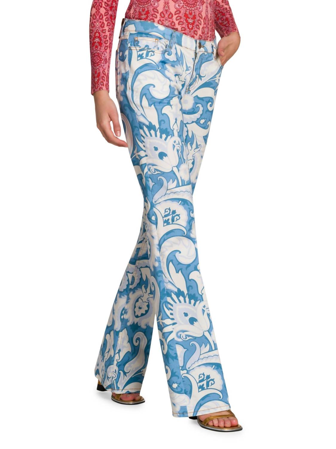 Etro - Printed Denim Straight-leg Jeans