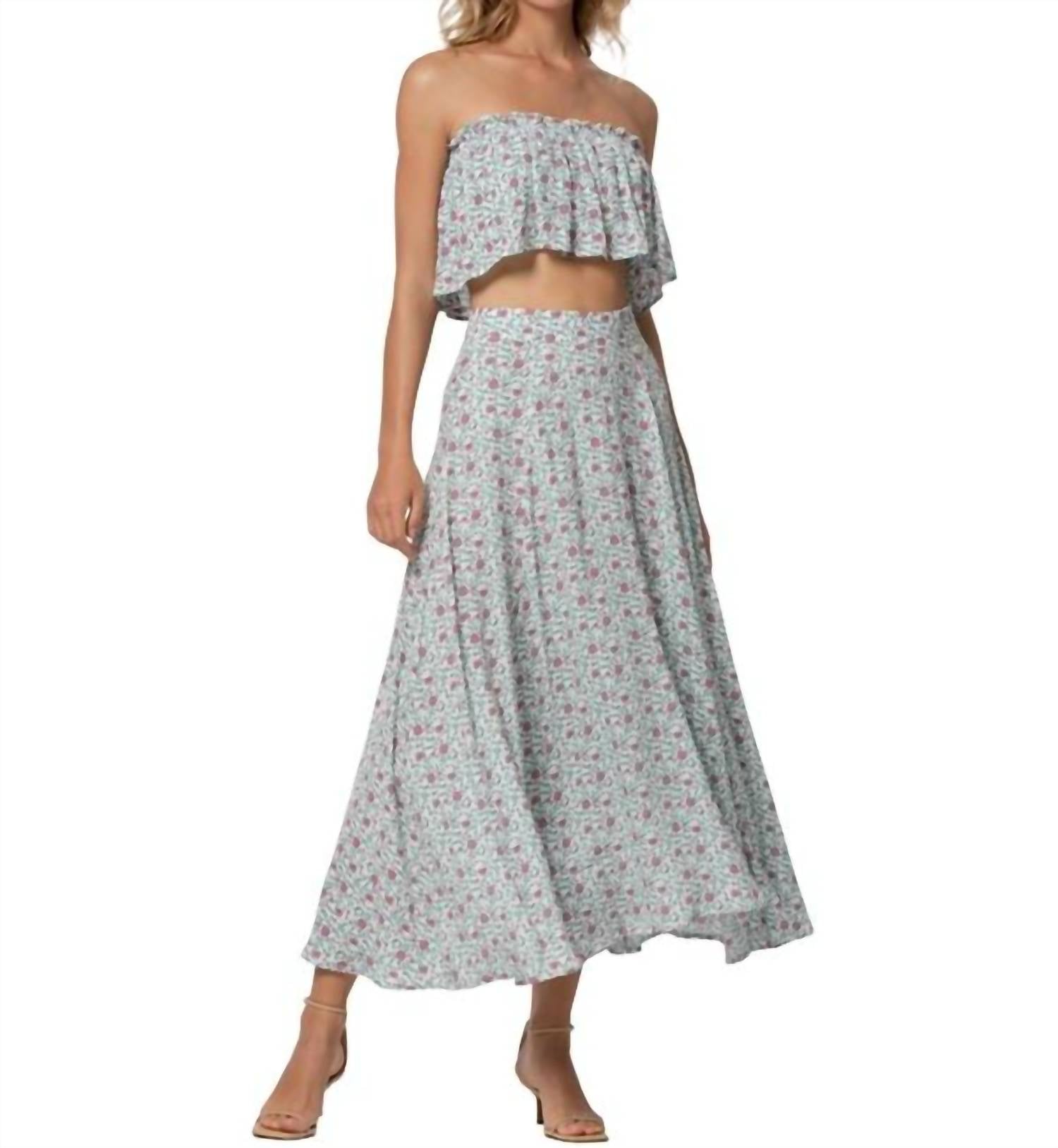 LUSANA Naomi Floral Skirt in ren - women's skirt