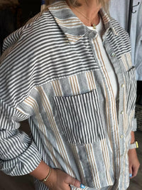 Very J - Stripe Shirt Top And Shorts Set