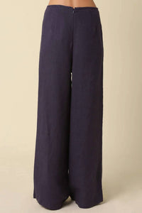 Olivaceous - Clean Wide Leg Linen Pants