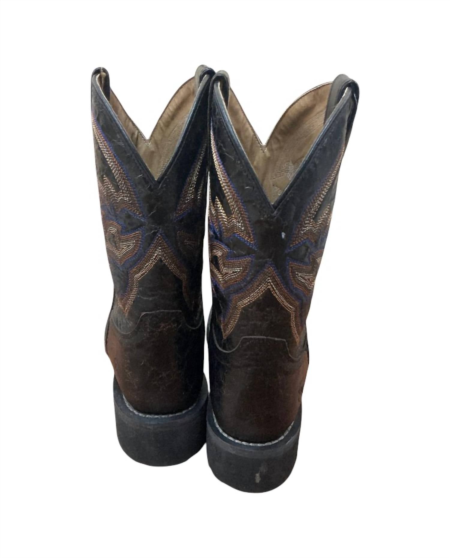 Double-H Boots Women's Short Top Western Boots in midnight - women's shoe - alternate view