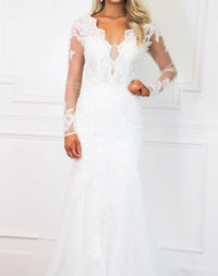 Cinderella Divine - Sophia Long Sleeve Lace Mermaid Wedding Dress