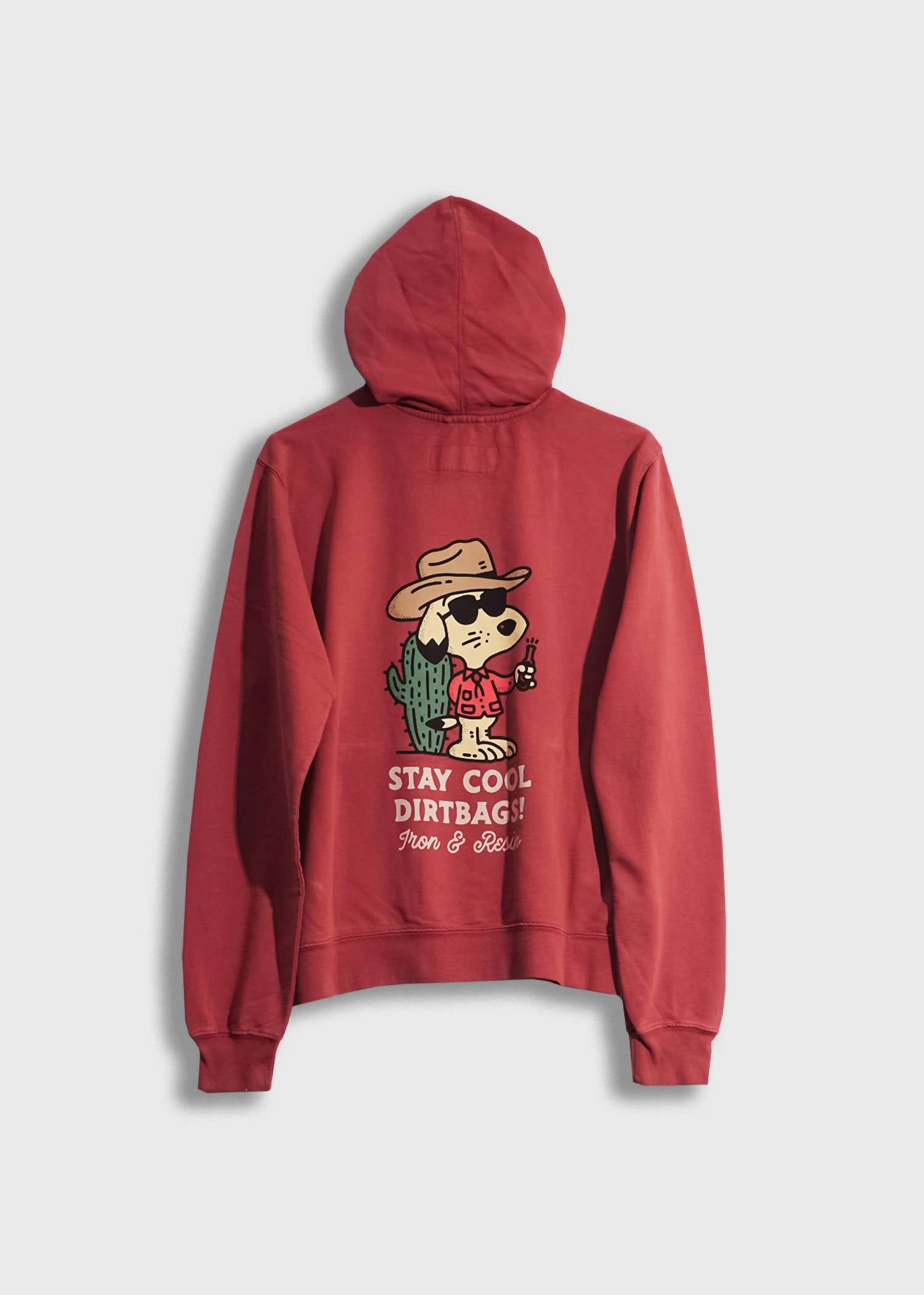 Iron & Resin Men's Stay Cool Hoodie in marsala - men's shirt - detail view