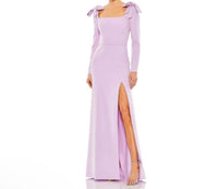 MAC DUGGAL Bow Shoulder Long Sleeve Gown in lilac - women's dress