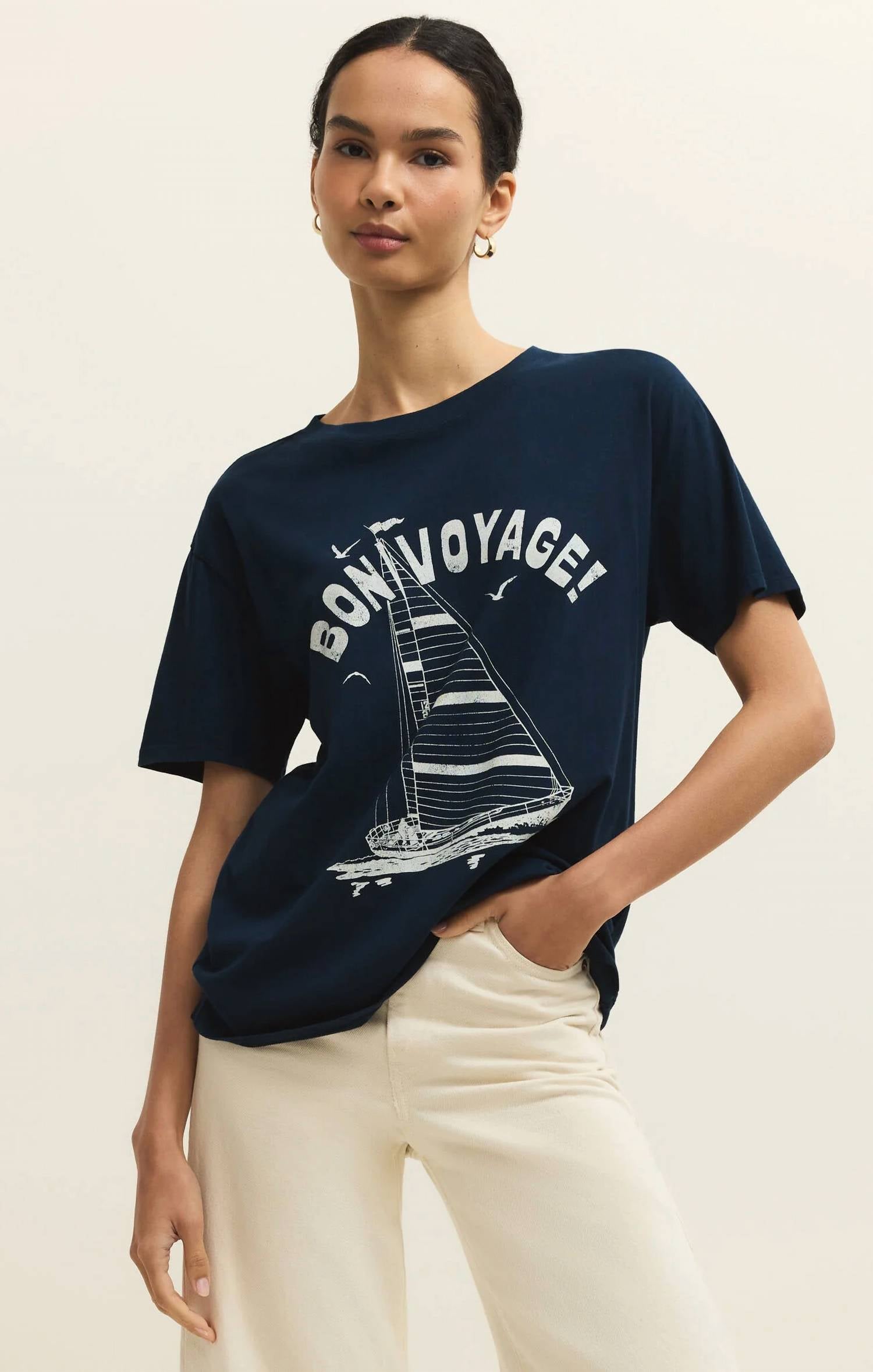 Z Supply - Bon Voyage Graphic Boyfriend Tee