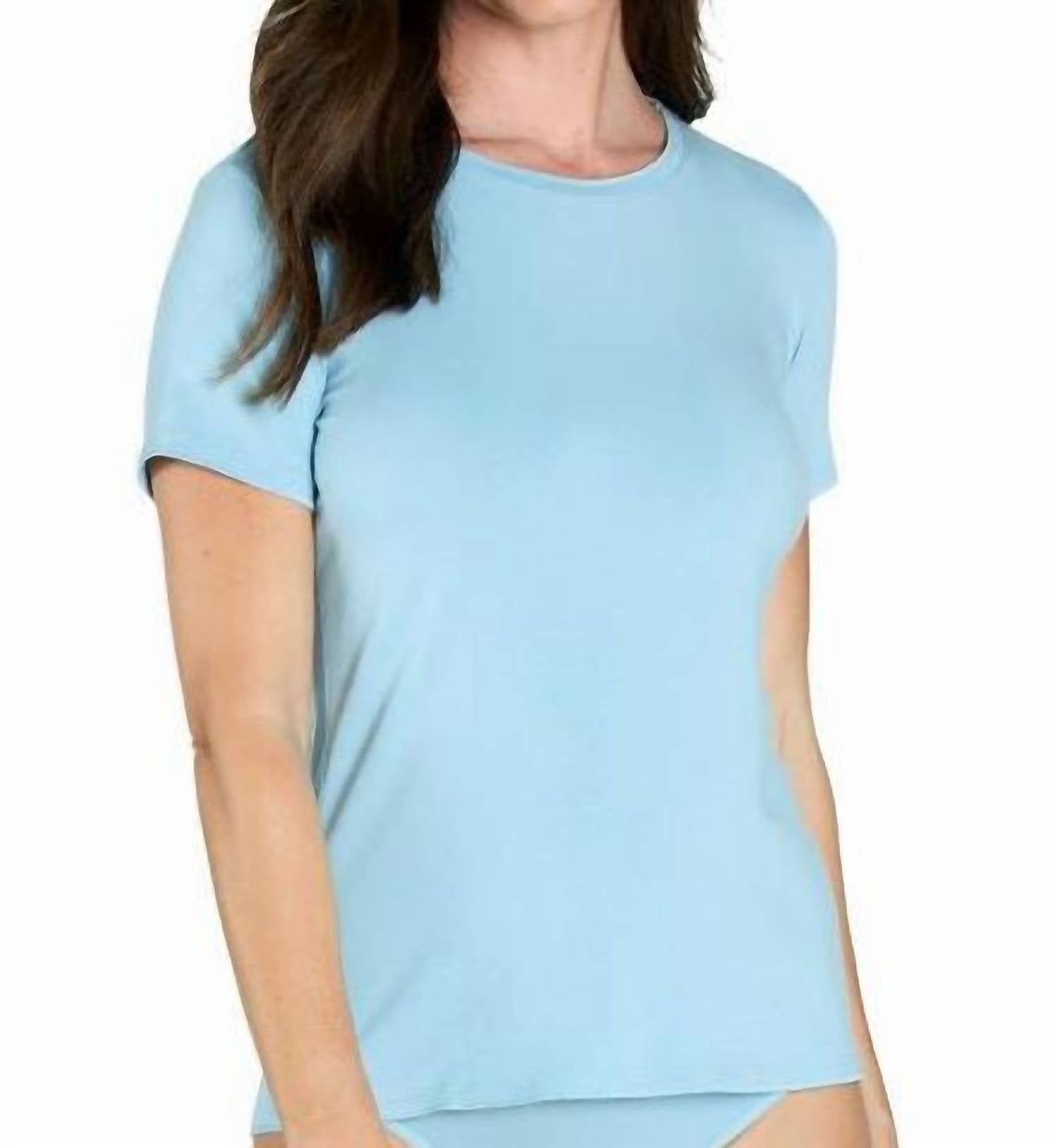 Twelve Eighty Eight Beyond The Basics Short Sleeve Crew Tee in sky blue - women's t-shirt